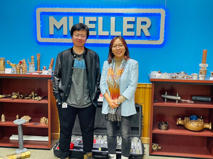 Ethan from Mueller with Ivy from XY-GLOBAL